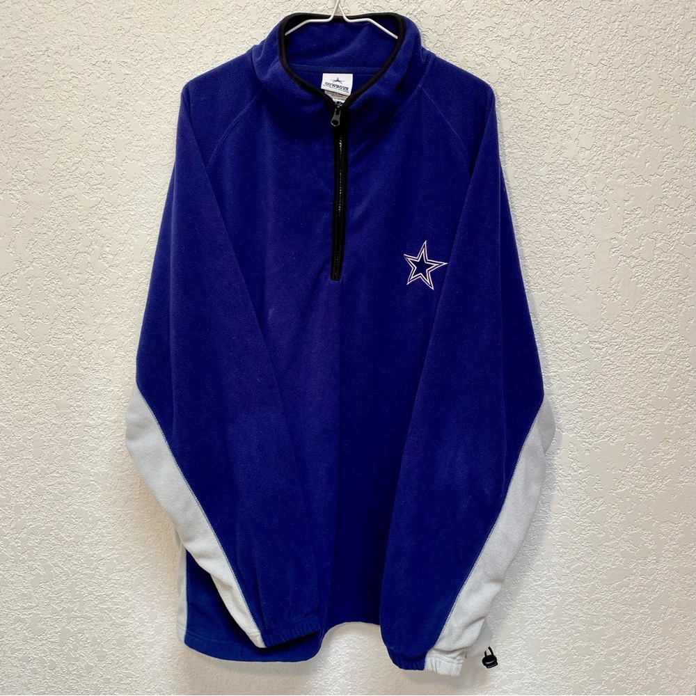 Dallas Cowboys Fleece Pullover Men’s 2XL Blue 1/4 Zip NFL Football Shirt Jacket